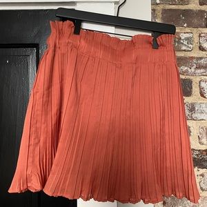 Coral Pleated Skirt